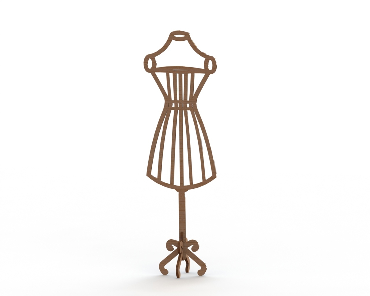 طرح فرم لباس مانکن mdf با قطر 6 میلی‌متر مناسب برای استفاده در دستگاه های cnc چوب و cnc لیزر - mannequin mdf dress form laser cut 6mm cdr file