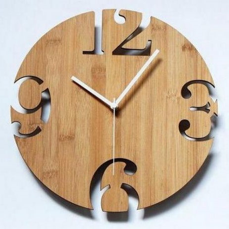 طرح ساعت دیواری چوبی مناسب برای استفاده در دستگاه های cnc چوب و cnc لیزر - laser cut wooden wall clock cdr file