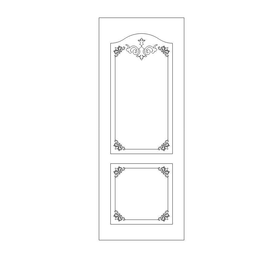طرح درب چوبی مناسب برای استفاده در دستگاه های cnc چوب و cnc لیزر - wood door design dxf file