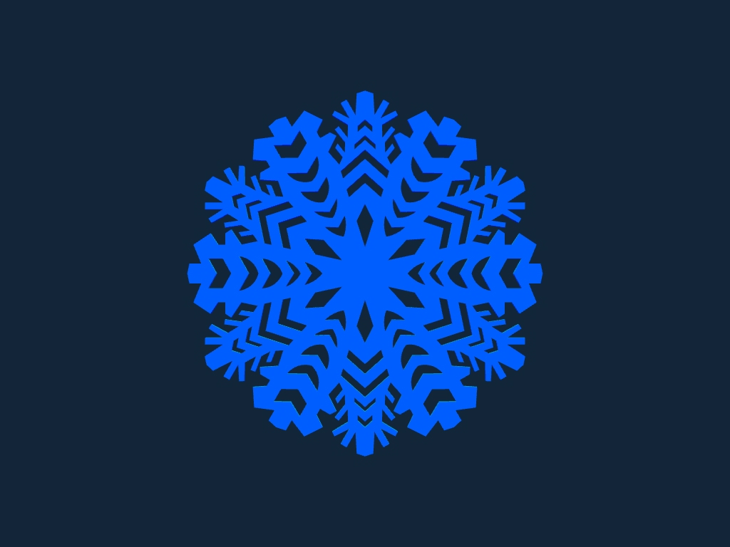 طرح دانه برف آبی مناسب برای استفاده در دستگاه های cnc چوب و cnc لیزر - snowflake blue stl file