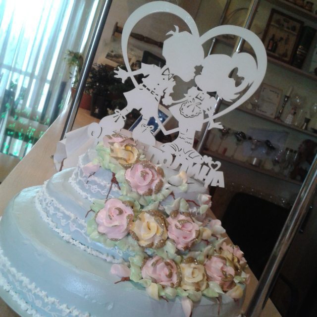 طرح رویه کیک دو نفره مناسب برای استفاده در دستگاه های cnc چوب و cnc لیزر - laser cut couple cake topper cdr file