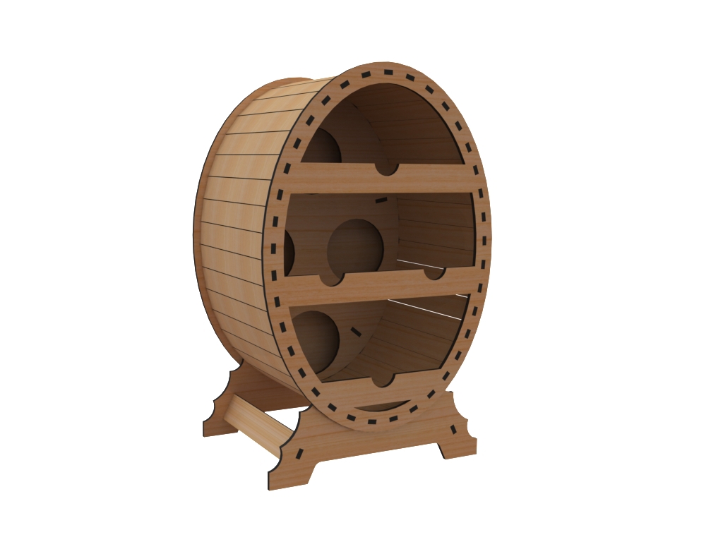طرح جا نوشابهی بیضی شکل مناسب برای استفاده در دستگاه های cnc چوب و cnc لیزر - laser cut wine rack oval dxf file