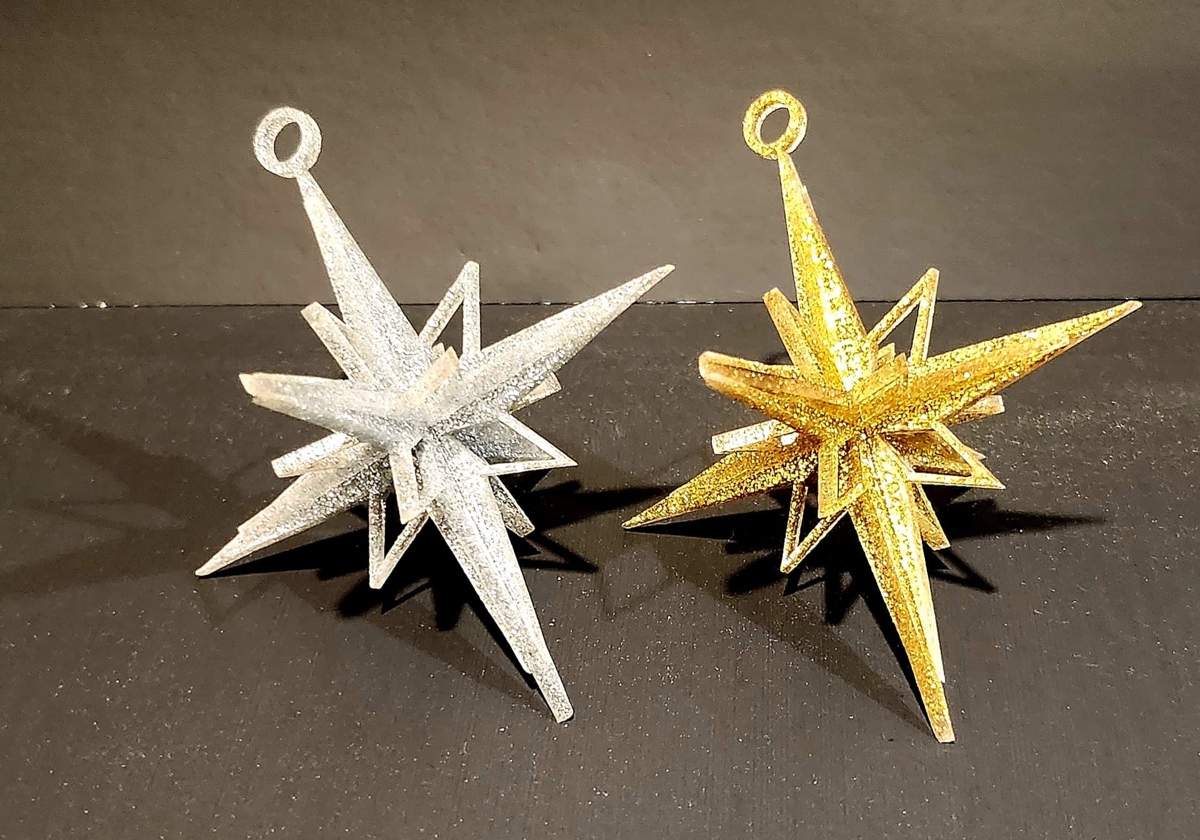 طرح و ستاره بیت لحم مناسب برای استفاده در دستگاه های cnc چوب و cnc لیزر - laser cut star of bethlehem ornament svg file