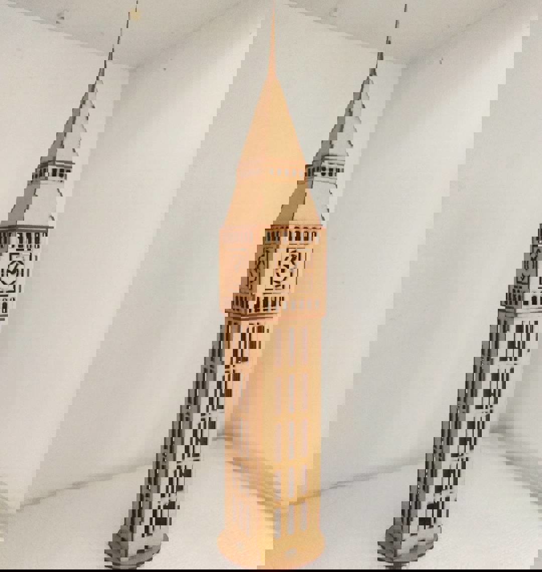 طرح پازل سه بعدی بیگ بن لندن مناسب برای استفاده در دستگاه های cnc چوب و cnc لیزر - laser cut big ben london 3d puzzle dxf file