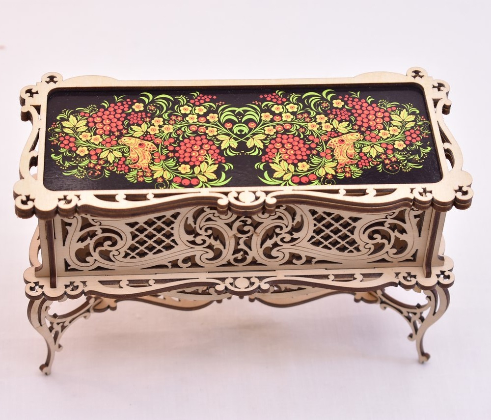 طرح جعبه چوبی دکوری مناسب برای استفاده در دستگاه های cnc چوب و cnc لیزر - laser cut wooden decorative box cdr file