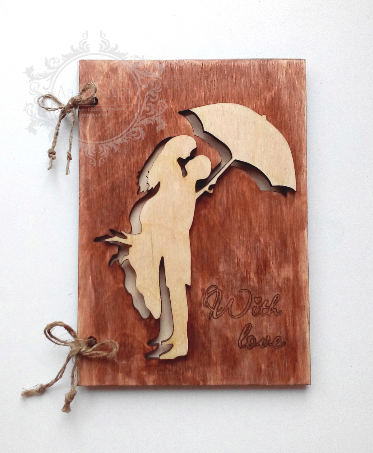 طرح کارت پستال چوبی مناسب برای استفاده در دستگاه های cnc چوب و cnc لیزر - laser cut wooden postcard cdr file