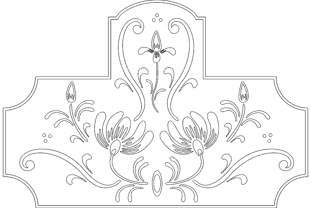 طرح گل مناسب برای استفاده در دستگاه های cnc چوب و cnc لیزر - floral design dxf file