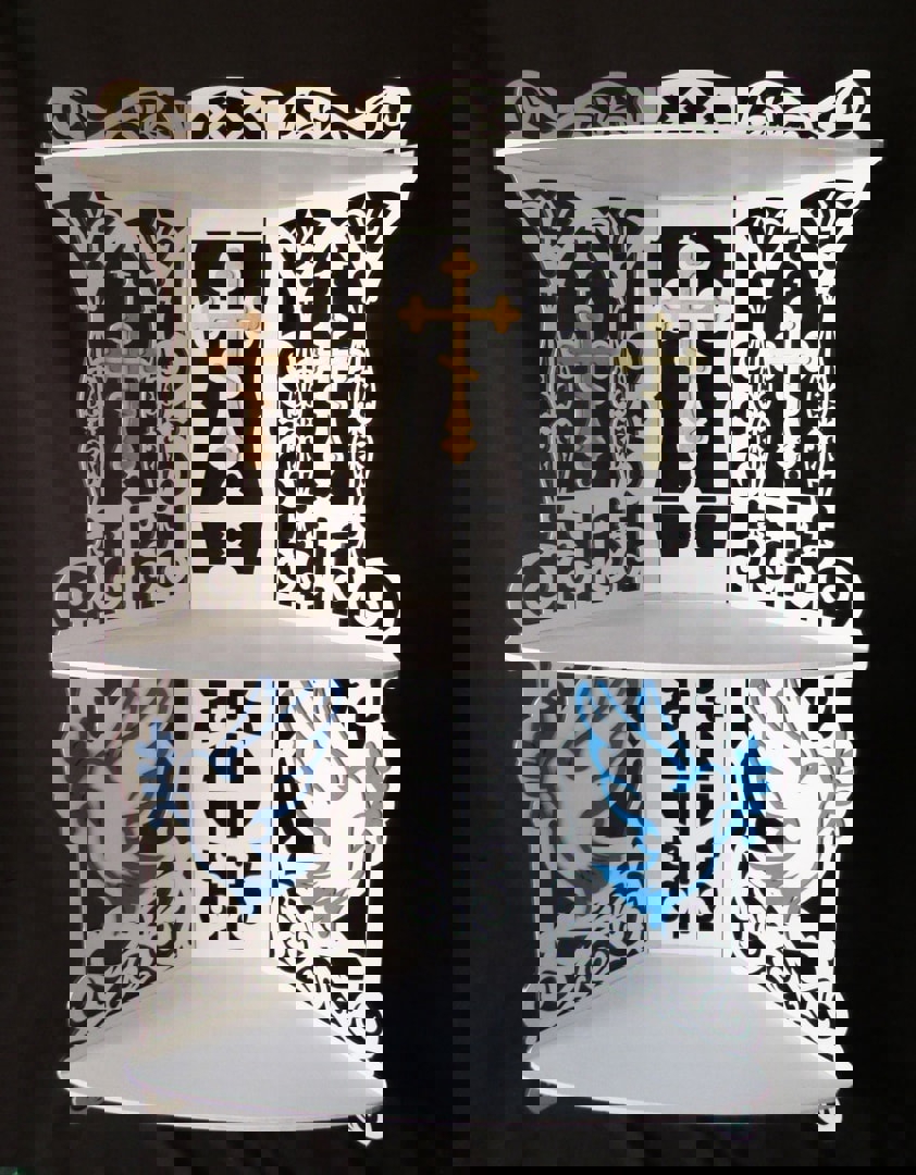 طرح قفسه آیکون مذهبی با ضخامت 6 میلی‌متر مناسب برای استفاده در دستگاه های cnc چوب و cnc لیزر - laser cut religious icon shelf 6mm cdr file