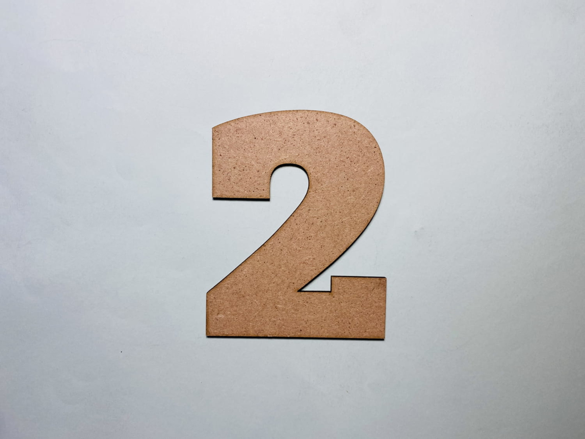 طرح برش چوب با لیزر شماره 2 مناسب برای استفاده در دستگاه های cnc چوب و cnc لیزر - laser cut wood number 2 cutout number two shape cdr file