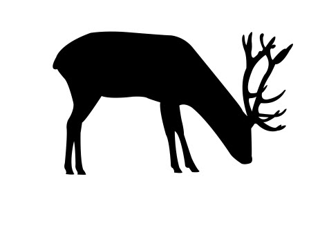طرح سیلوئت گوزن در حال چرا مناسب برای استفاده در دستگاه های cnc چوب و cnc لیزر - deer grazing silhouette dxf file