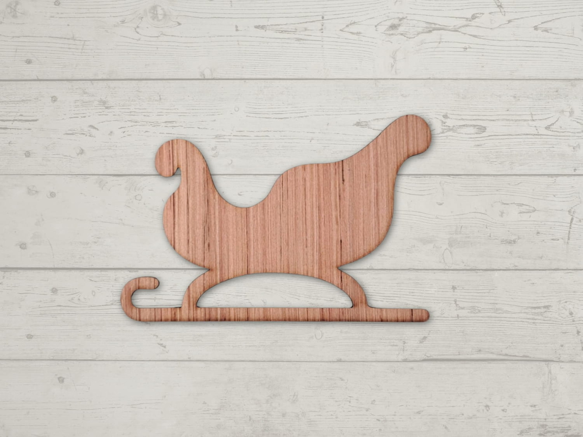 طرح سورتمه چوبی طرح کریسمس مناسب برای استفاده در دستگاه های cnc چوب و cnc لیزر - laser cut sleigh wood cutout christmas decor cdr file