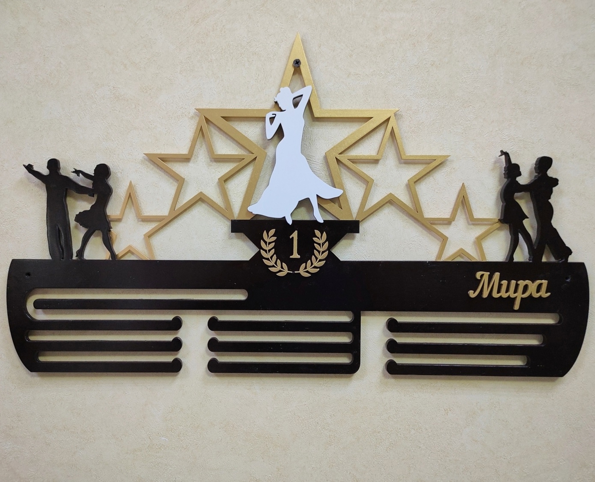 طرح مدال رقص مناسب برای استفاده در دستگاه های cnc چوب و cnc لیزر - laser cut dance medal holder cdr file
