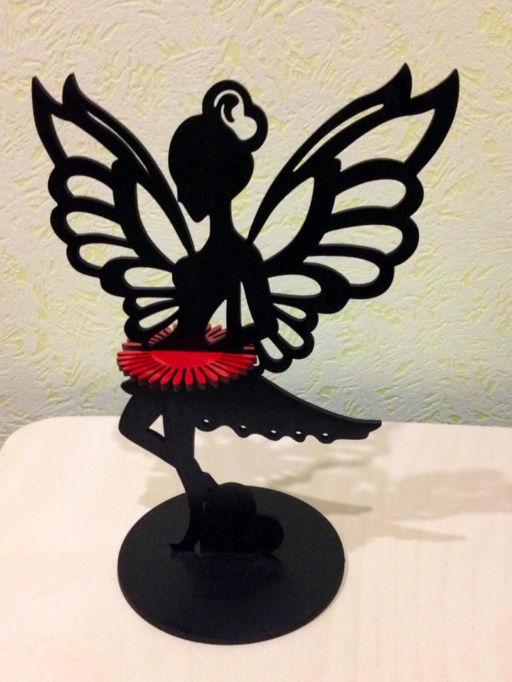 طرح جا دستمال کاغذی طرح پری مناسب برای استفاده در دستگاه های cnc چوب و cnc لیزر - laser cut fairy napkin holder cdr file