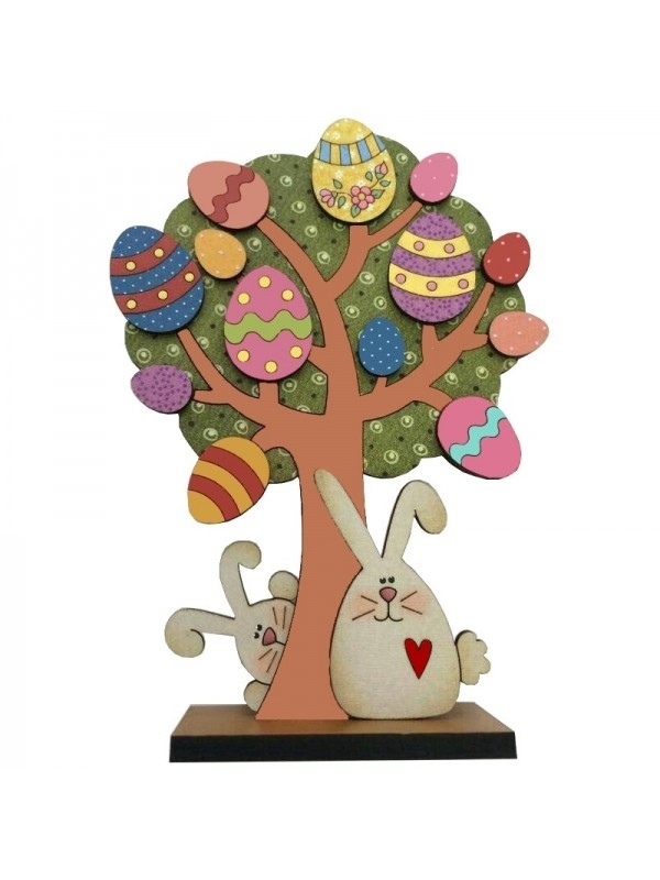 طرح درخت عید پاک مناسب برای استفاده در دستگاه های cnc چوب و cnc لیزر - laser cut easter tree cdr file