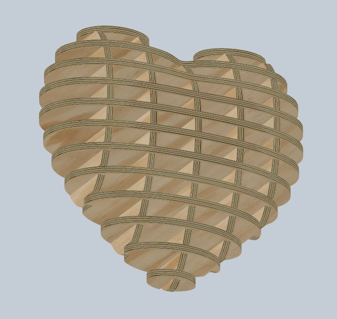 طرح قلب چوبی با ضخامت ۴ میلی‌متر مناسب برای استفاده در دستگاه های cnc چوب و cnc لیزر - laser cut wooden heart 4mm cdr file