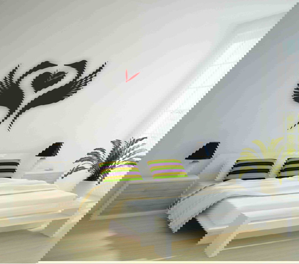 طرح ساعت دیواری طرح قو مناسب برای استفاده در دستگاه های cnc چوب و cnc لیزر - laser cut swan wall clock cdr file