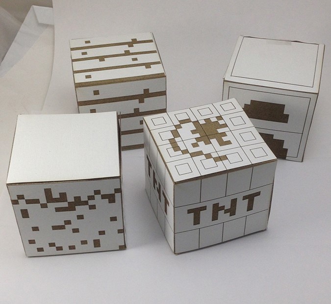 طرح بلوک‌های مقوایی ماینکرفت مناسب برای استفاده در دستگاه های cnc چوب و cnc لیزر - laser cut minecraft cardstock blocks cdr file