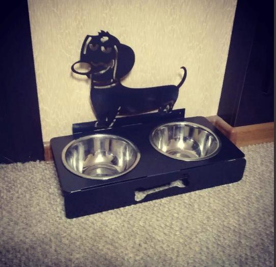 طرح جا کاسه ای سگ مناسب برای استفاده در دستگاه های cnc چوب و cnc لیزر - laser cut dog bowl stand template cdr file