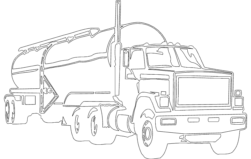 طرح کامیون تانکی مناسب برای استفاده در دستگاه های cnc چوب و cnc لیزر - tank truck dxf file