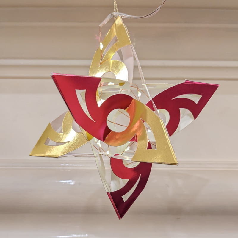 طرح استلا اکریلیک هشت ضلعی مناسب برای استفاده در دستگاه های cnc چوب و cnc لیزر - laser cut acrylic stella octangula svg file