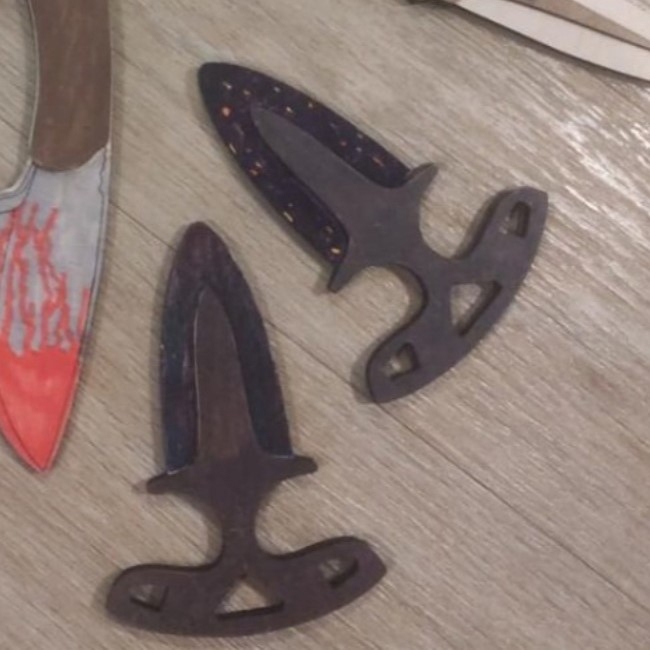 طرح خنجر فشاری مناسب برای استفاده در دستگاه های cnc چوب و cnc لیزر - laser cut push dagger cdr file