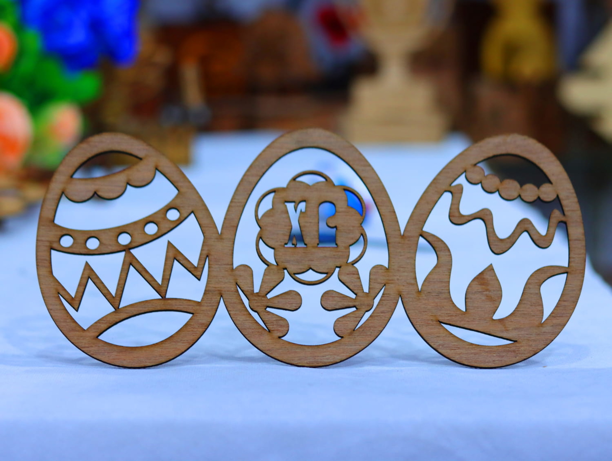 طرح تخم مرغ های عید پاک چوبی مناسب برای استفاده در دستگاه های cnc چوب و cnc لیزر - laser cut wooden easter eggs cdr file
