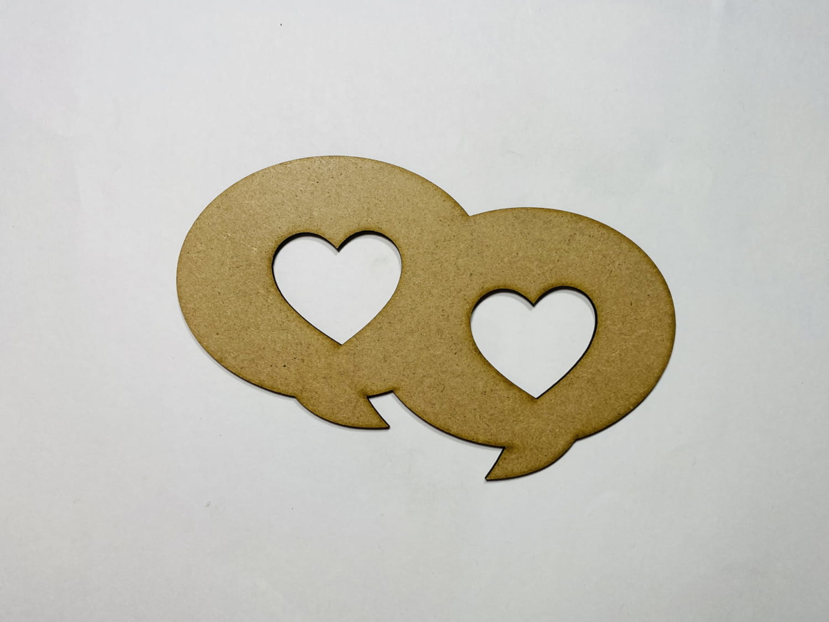 طرح قلب ولنتاین مناسب برای استفاده در دستگاه های cnc چوب و cnc لیزر - laser cut valentine heart chat bubbles shape wood cutout cdr file