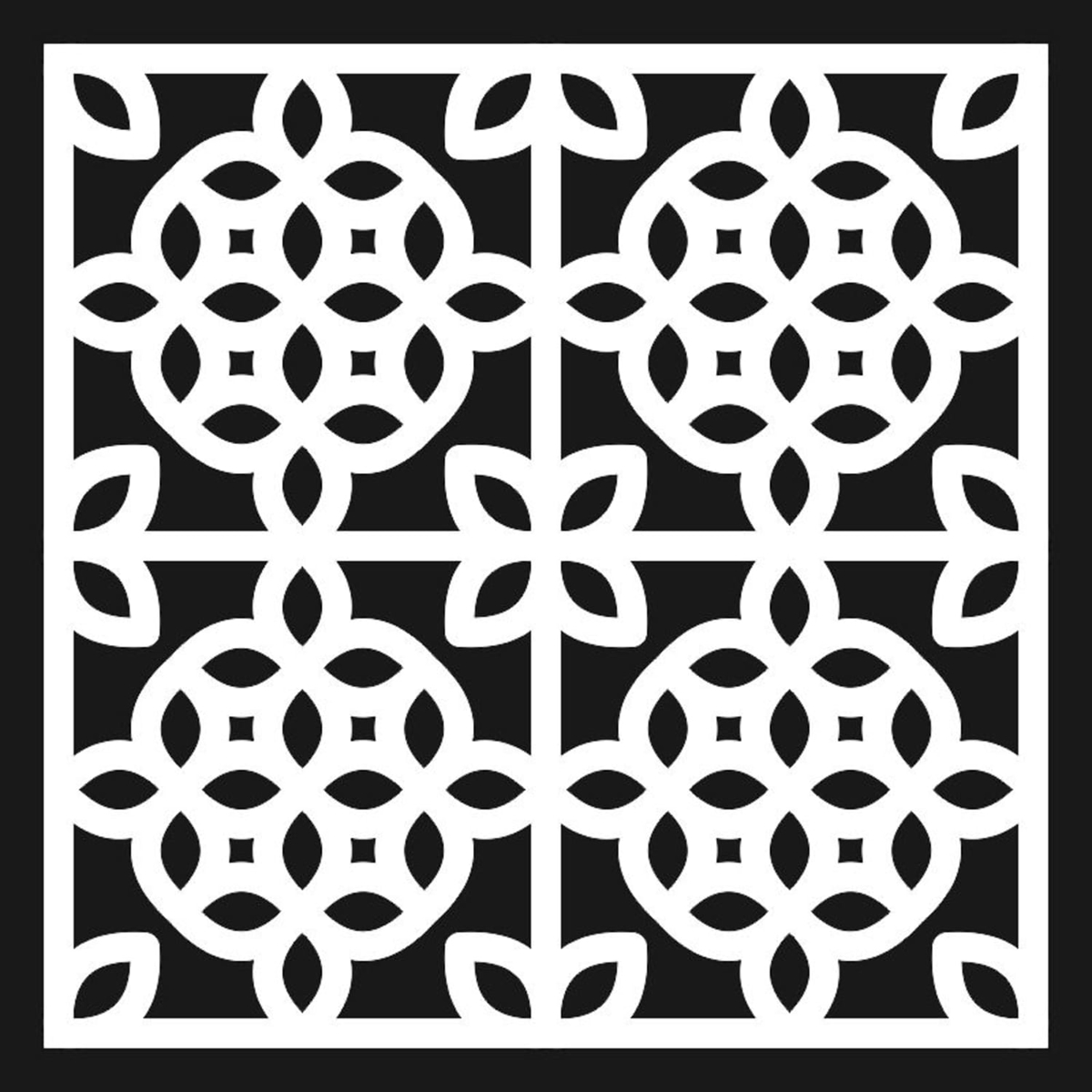 طرح گل تکرار شونده cnc مناسب برای استفاده در دستگاه های cnc چوب و cnc لیزر - floral repeating pattern for cnc laser cutting cdr file