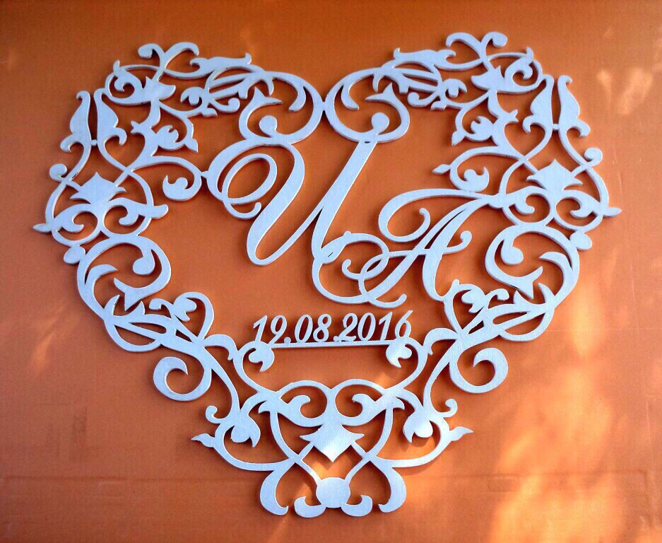 طرح قاب عکس عروسی به شکل قلب مناسب برای استفاده در دستگاه های cnc چوب و cnc لیزر - laser cut wedding heart shape frame tempalte cdr file