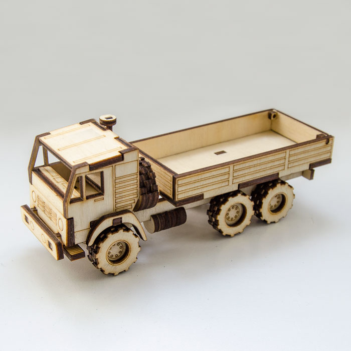 طرح کامیون کمپرسی چوبی مناسب برای استفاده در دستگاه های cnc چوب و cnc لیزر - laser cut wooden dump truck cdr file