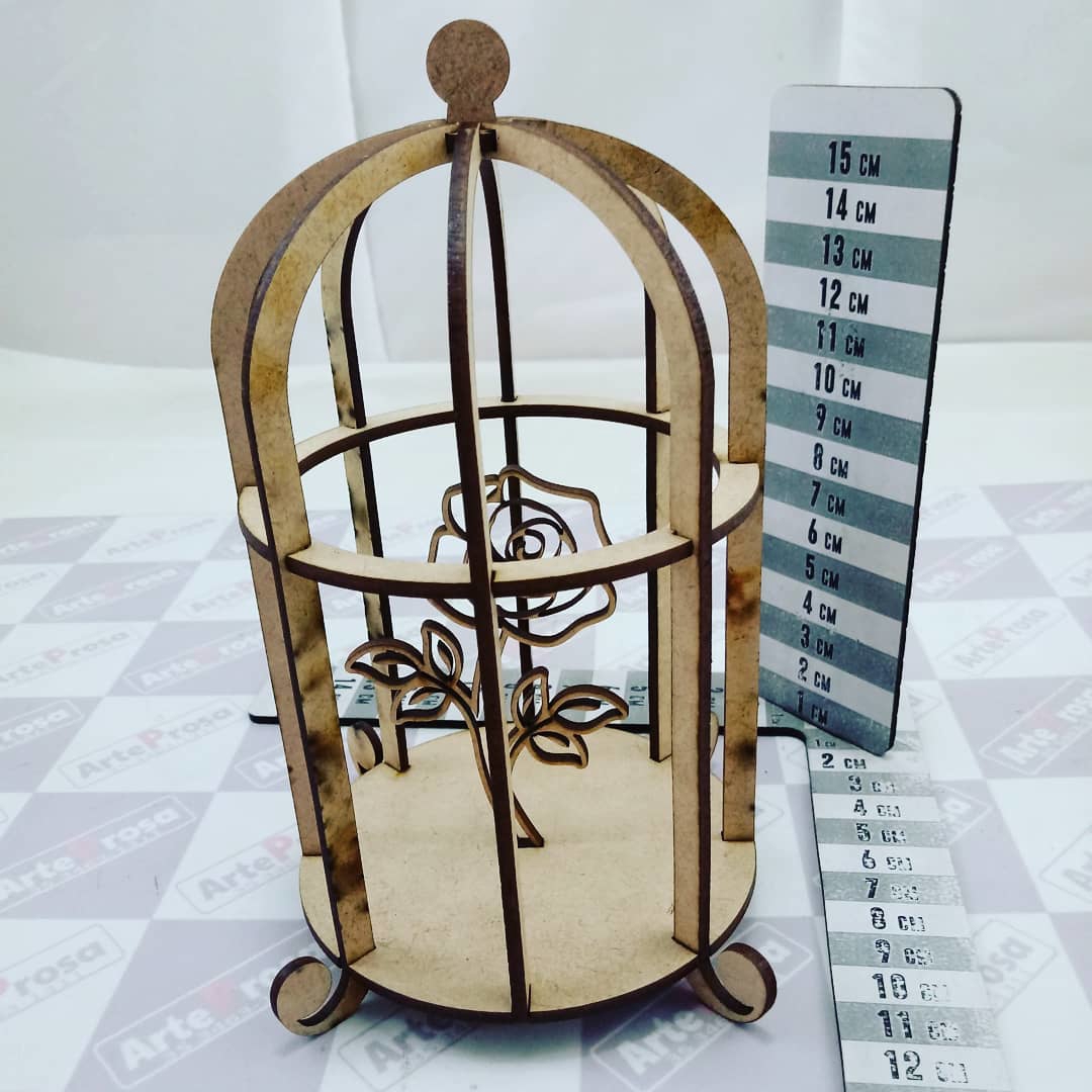 طرح قفس پرنده تزئینی با طرح گل مناسب برای استفاده در دستگاه های cnc چوب و cnc لیزر - laser cut bird cage decoration cage with flower cdr file