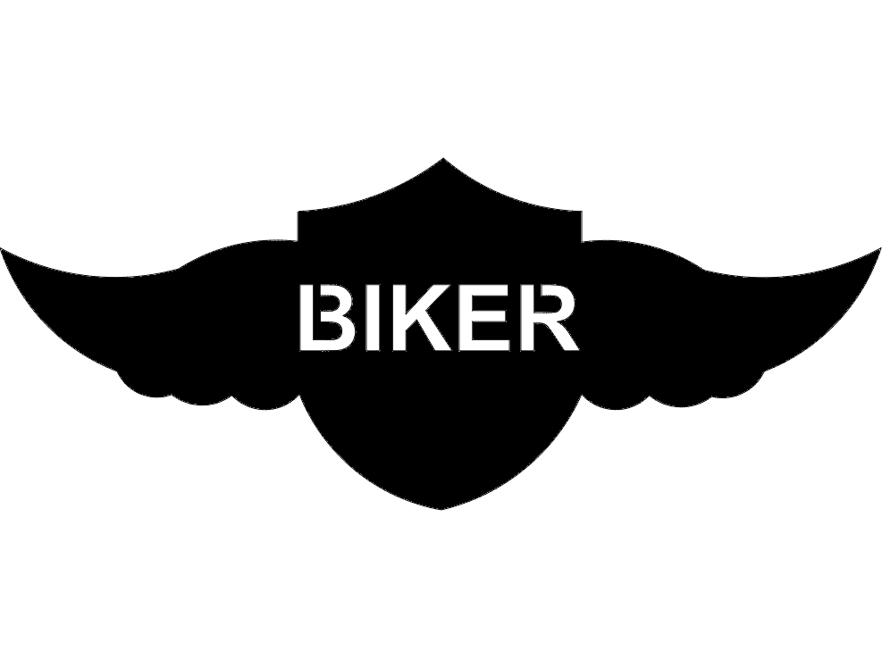 طرح موتورسوار سپر بالدار مناسب برای استفاده در دستگاه های cnc چوب و cnc لیزر - winged shield biker dxf file