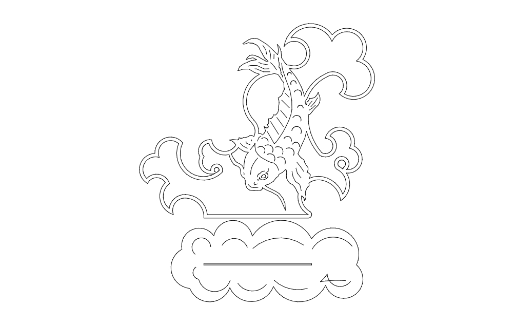 طرح کوی مناسب برای استفاده در دستگاه های cnc چوب و cnc لیزر - koi dxf file