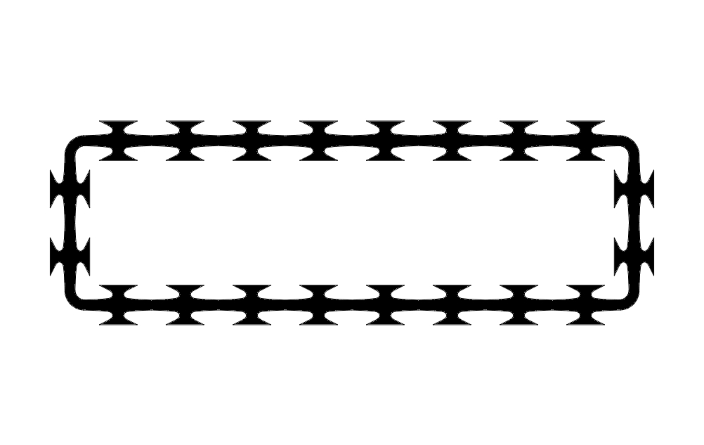 طرح سیم خاردار مناسب برای استفاده در دستگاه های cnc چوب و cnc لیزر - barbwire dxf file