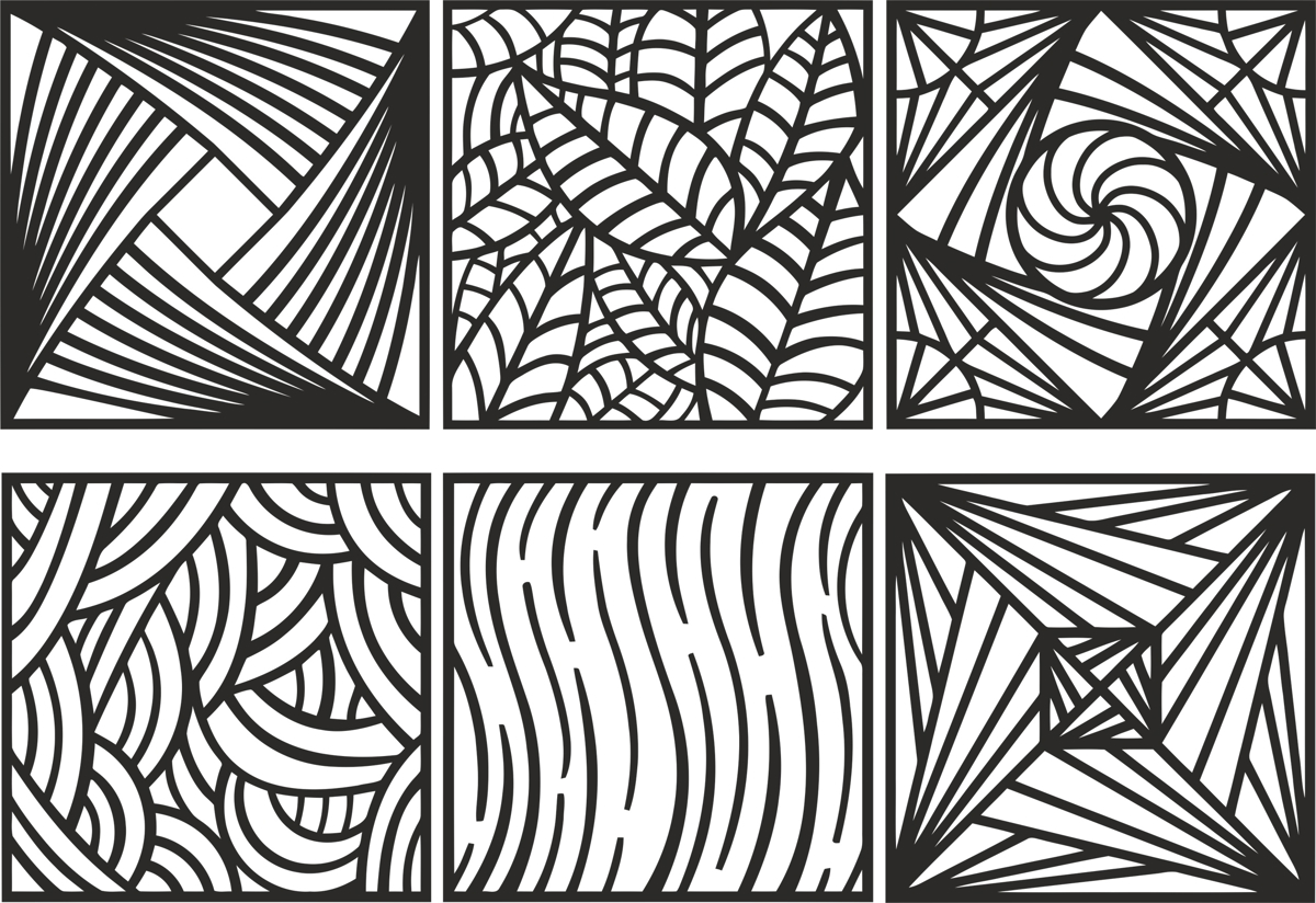 طرح مجموعه الگوهای تزیینی مناسب برای استفاده در دستگاه های cnc چوب و cnc لیزر - ornament pattern set cdr file