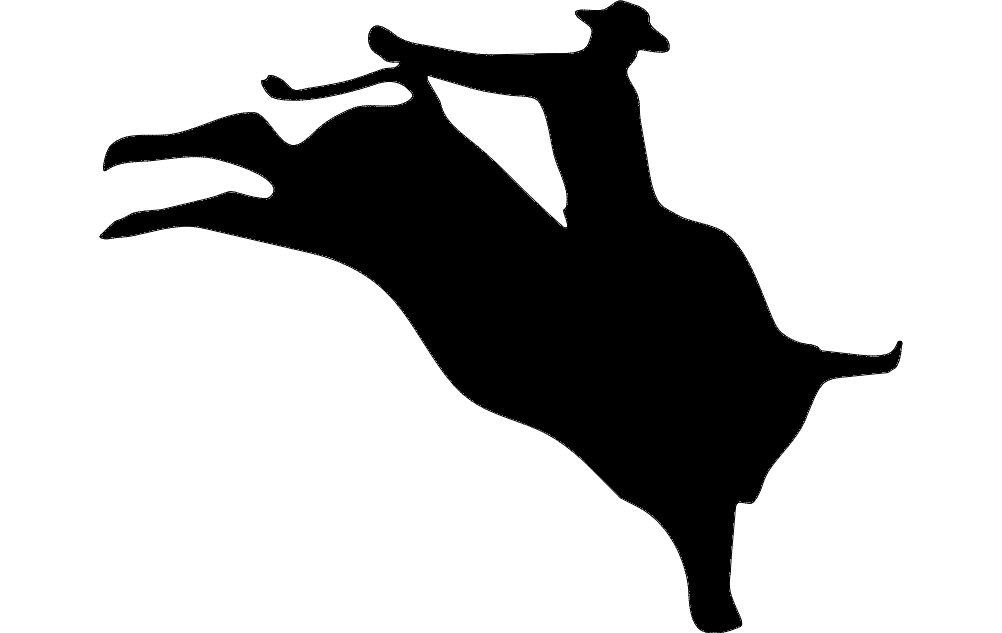 طرح گاو نر سوار ۲ مناسب برای استفاده در دستگاه های cnc چوب و cnc لیزر - bull rider 2 dxf file