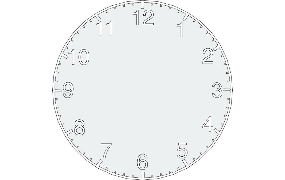 طرح ساعت مناسب برای استفاده در دستگاه های cnc چوب و cnc لیزر - clock design dxf file