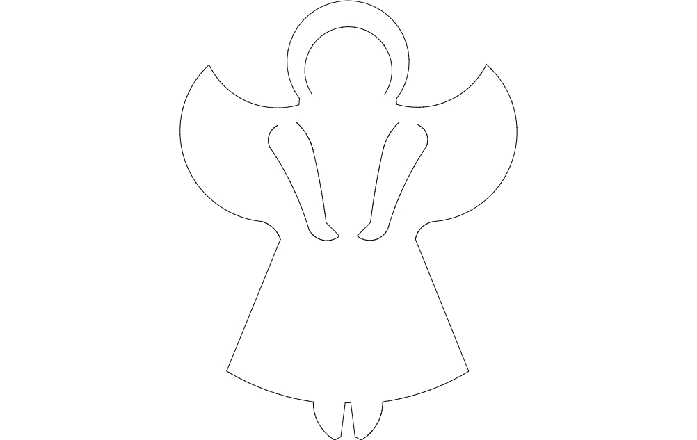 طرح فرشته مناسب برای استفاده در دستگاه های cnc چوب و cnc لیزر - angel dxf file