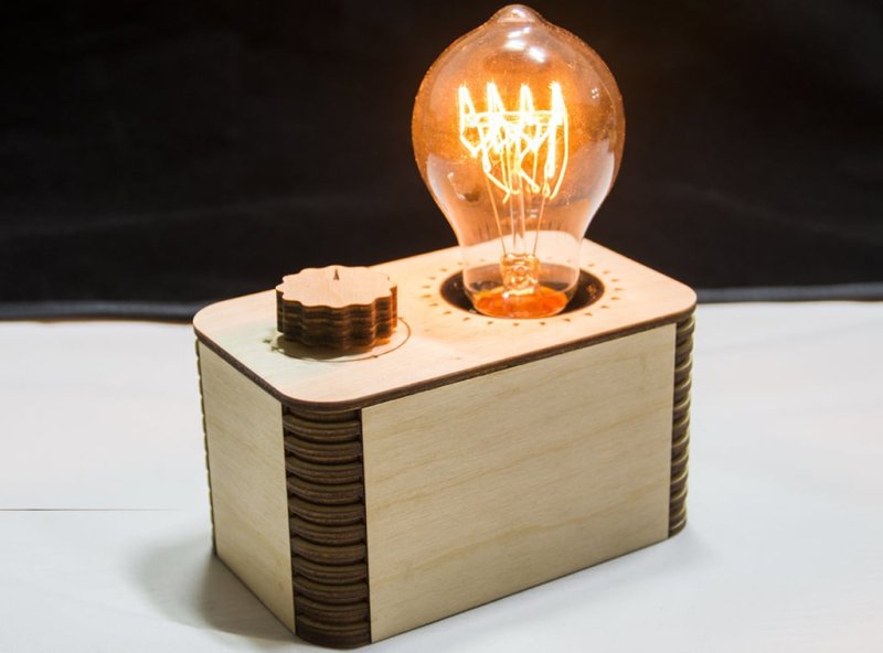 طرح لامپ ادیسون با دیمر مناسب برای استفاده در دستگاه های cnc چوب و cnc لیزر - laser cut edison lamp with dimmer