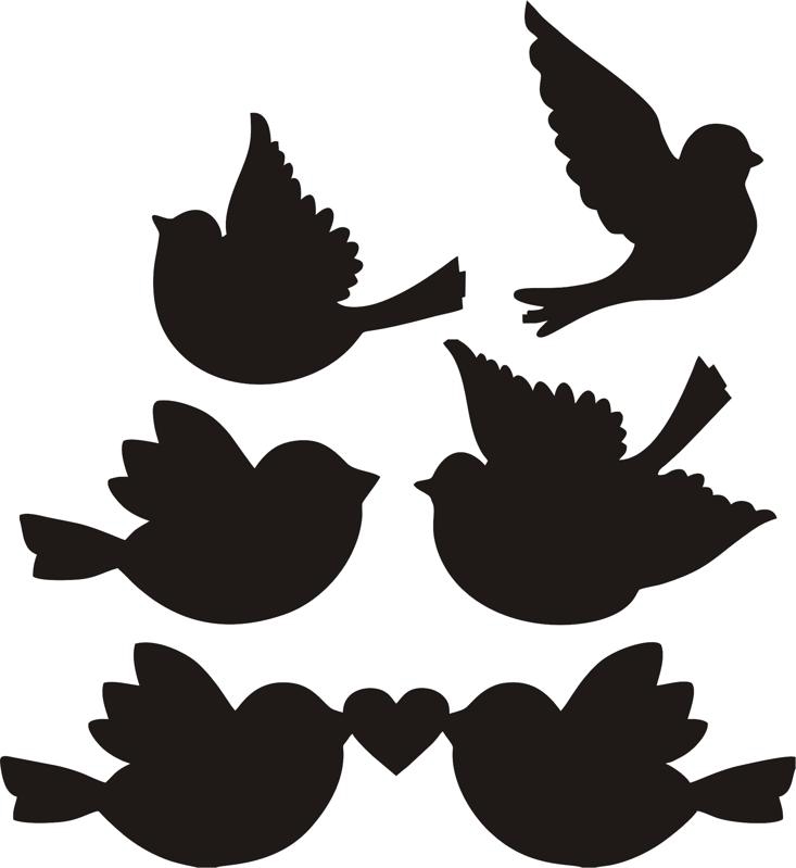 طرح وکتور سیلوئت پرندگان عشق مناسب برای استفاده در دستگاه های cnc چوب و cnc لیزر - love birds silhouette vectors cdr file