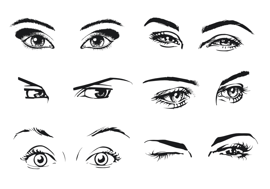 طرح فایل وکتور هنری چشم زن مناسب برای استفاده در دستگاه های cnc چوب و cnc لیزر - female eye vector art cdr file