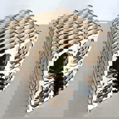 طرح قفسه نوشابه بسته بندی شده مسطح مناسب برای استفاده در دستگاه های cnc چوب و cnc لیزر - flat pack wine rack dxf file