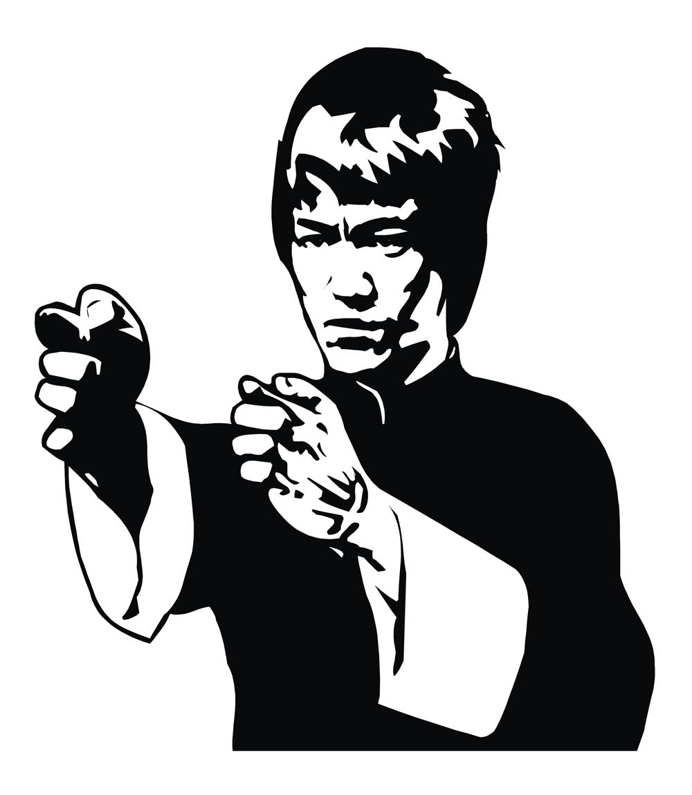طرح وکتور بروس لی مناسب برای استفاده در دستگاه های cnc چوب و cnc لیزر - bruce lee vector cdr file