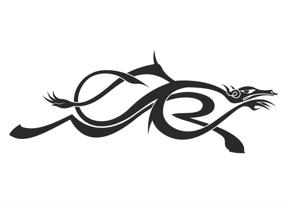 طرح فایل وکتور خالکوبی نماد اژدها مناسب برای استفاده در دستگاه های cnc چوب و cnc لیزر - dragon symbol tattoos vector cdr file