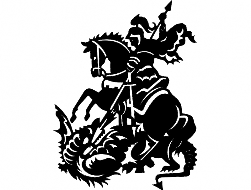 طرح سنت جورج مناسب برای استفاده در دستگاه های cnc چوب و cnc لیزر - saint george dxf file