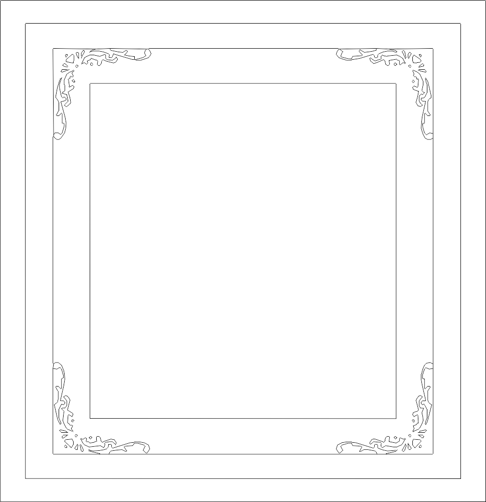 طرح قاب تزئینی مناسب برای استفاده در دستگاه های cnc چوب و cnc لیزر - decorative frame dxf file