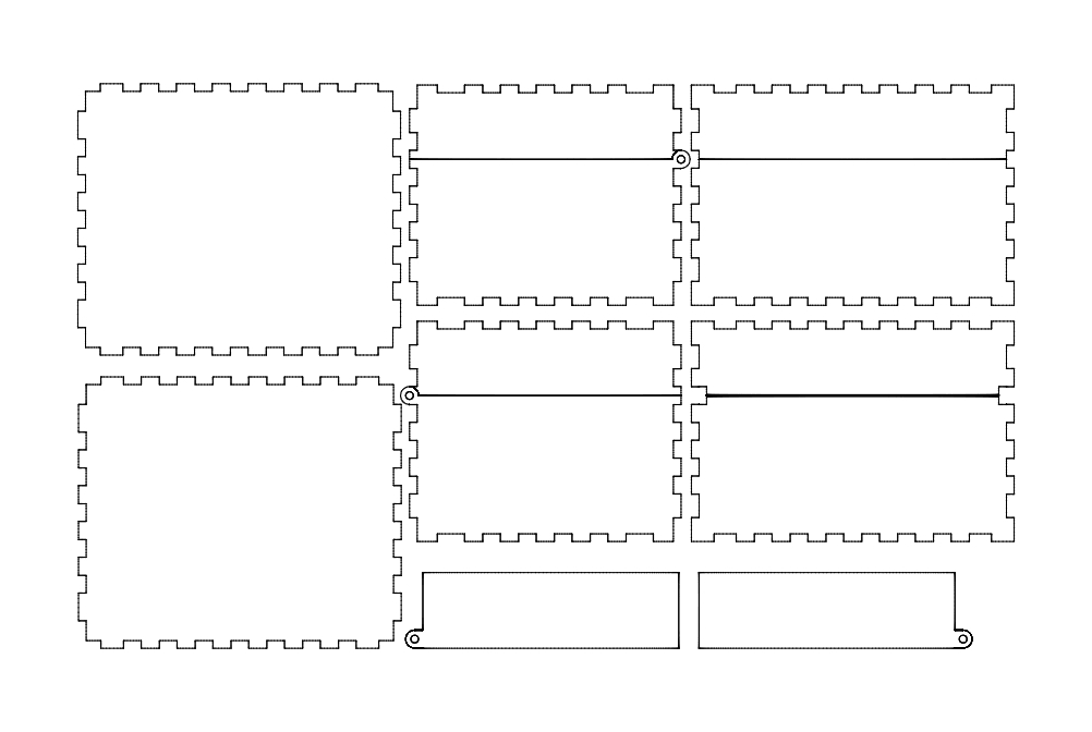 طرح جعبه لولایی مناسب برای استفاده در دستگاه های cnc چوب و cnc لیزر - hingedbox dxf file