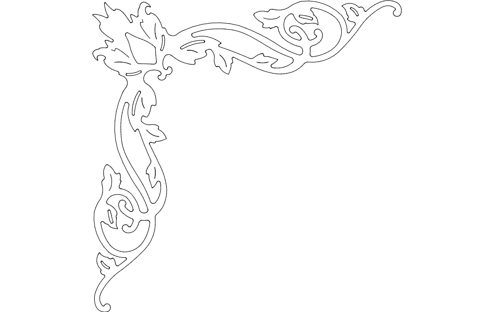 طرح تزیین گوشه مناسب برای استفاده در دستگاه های cnc چوب و cnc لیزر - corner decoration dxf file