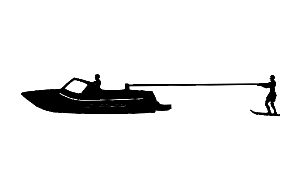 طرح قایق اسکی‌باز ثابت زانویی مناسب برای استفاده در دستگاه های cnc چوب و cnc لیزر - kneeboard fixed skier boat dxf file