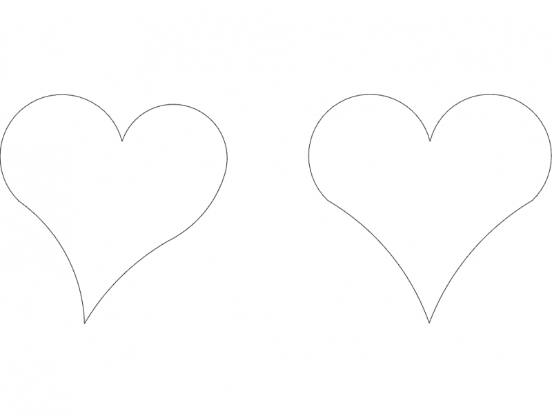 طرح قلب مناسب برای استفاده در دستگاه های cnc چوب و cnc لیزر - hearts dxf file
